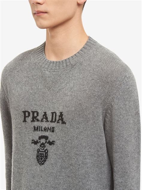 prada pullover grau|prada jumpers.